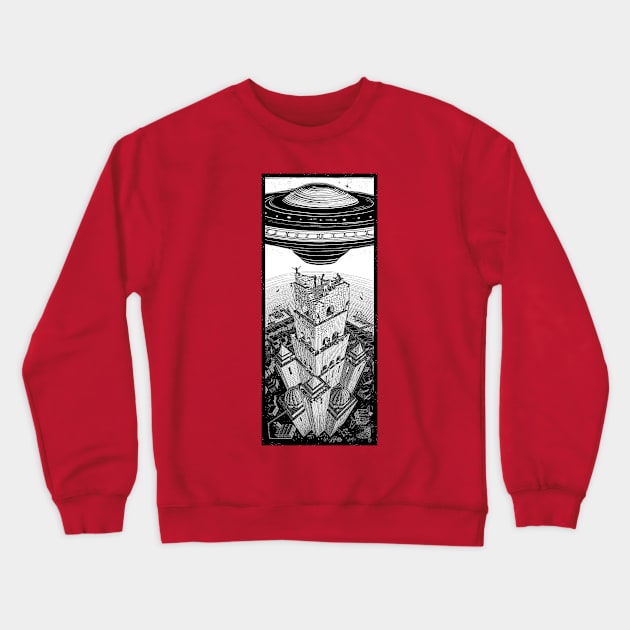 Tower to Our True Creators Crewneck Sweatshirt by Paranoid Mind Creations